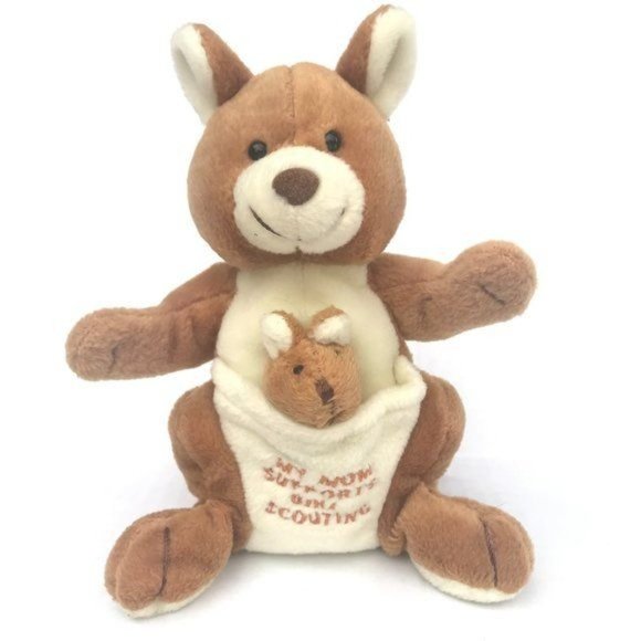 Kangaroo Plush My Mom Supports Girl Scouting - Mom & Baby in Pouch - Picture 6 of 6